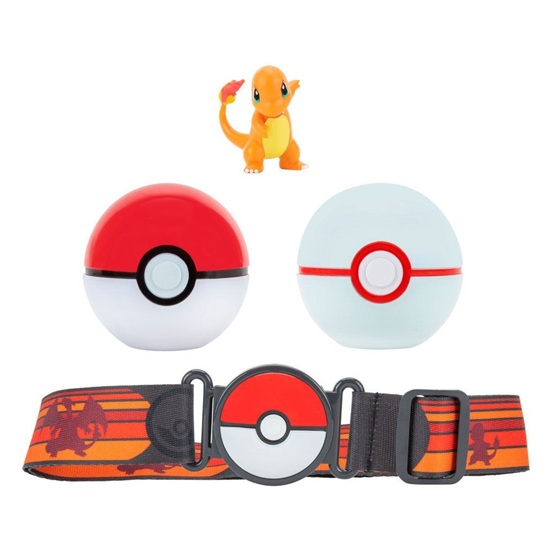 Set pokeball jazwares pokemon clip 'n' go cinturón honor ball y charmander