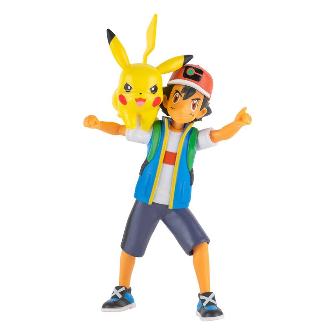 Figura jazwares pokemon batalla feature ash y pikachu 11 cm