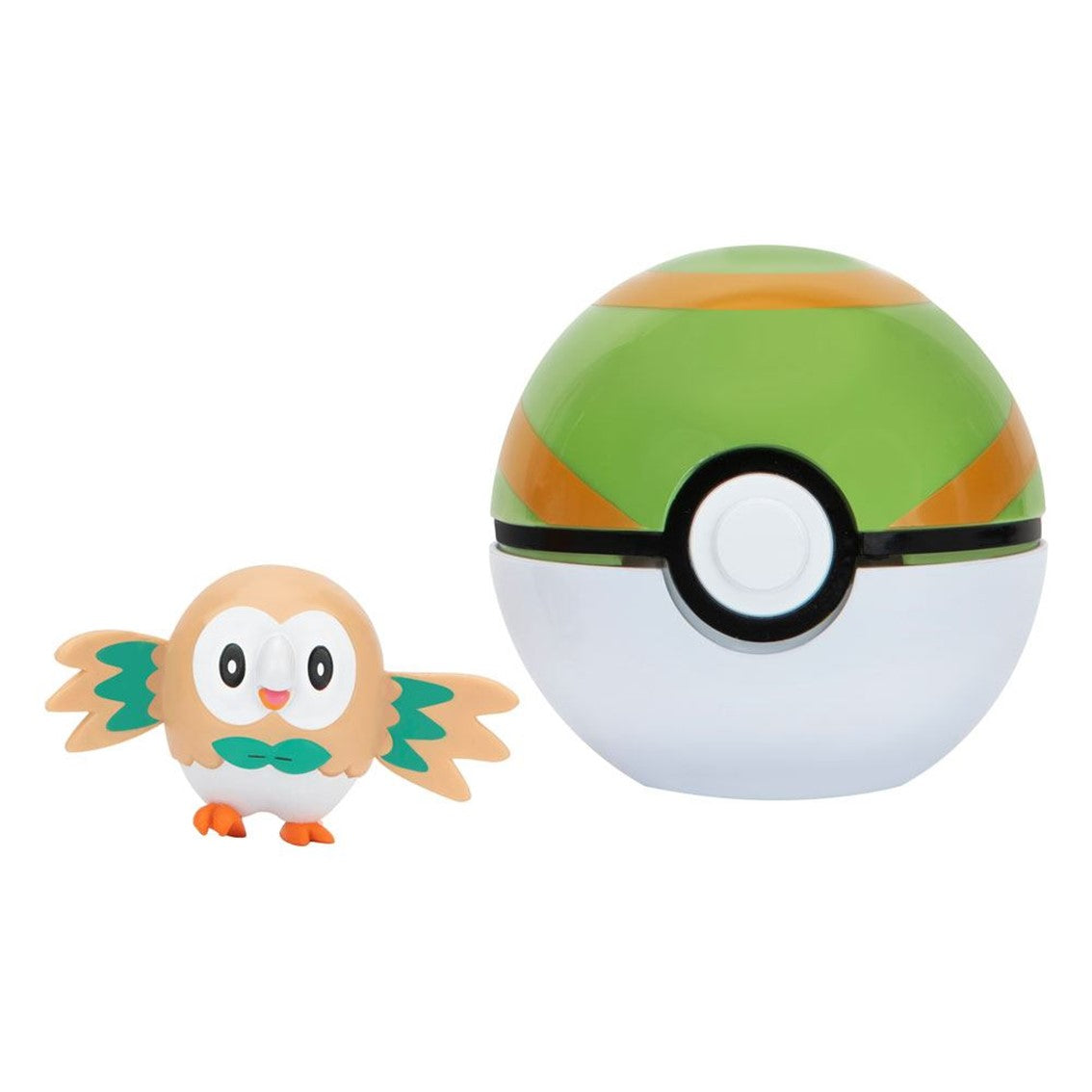 Pokeball jazwares pokemon clip 'n' go rowlet + nest ball
