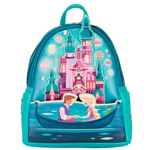 Mochila loungefly disney enredados rapunzel castillo princesa mini backpack