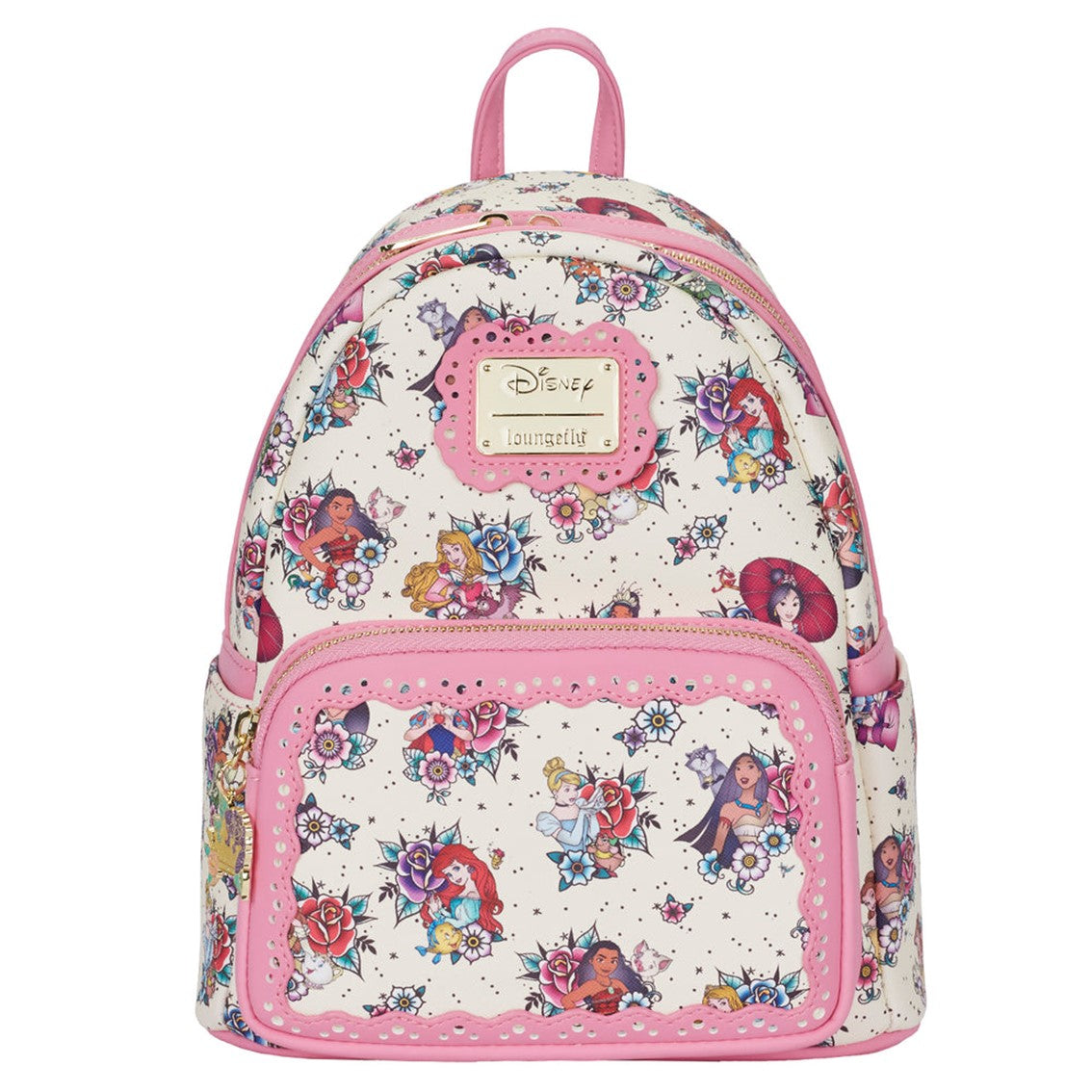 Mochila loungefly disney princesas tatuajes aop mini backpack