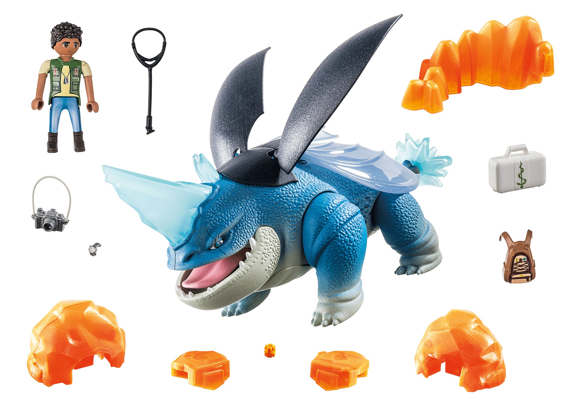 Playmobil dragones: nine realms: plowhorn & d'angelo