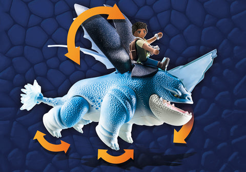 Playmobil dragones: nine realms: plowhorn & d'angelo