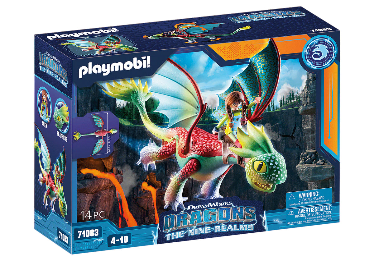 Playmobil dragones: nine realms: feathers & alex