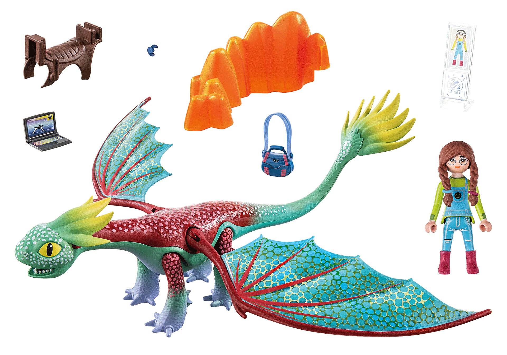 Playmobil dragones: nine realms: feathers & alex