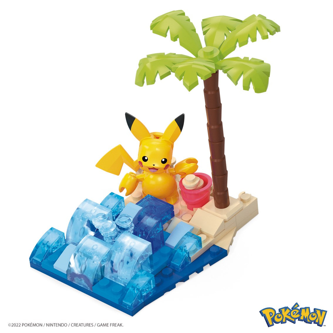 Figura mattel mega construx pokemon pikachu en la playa 79 pcs
