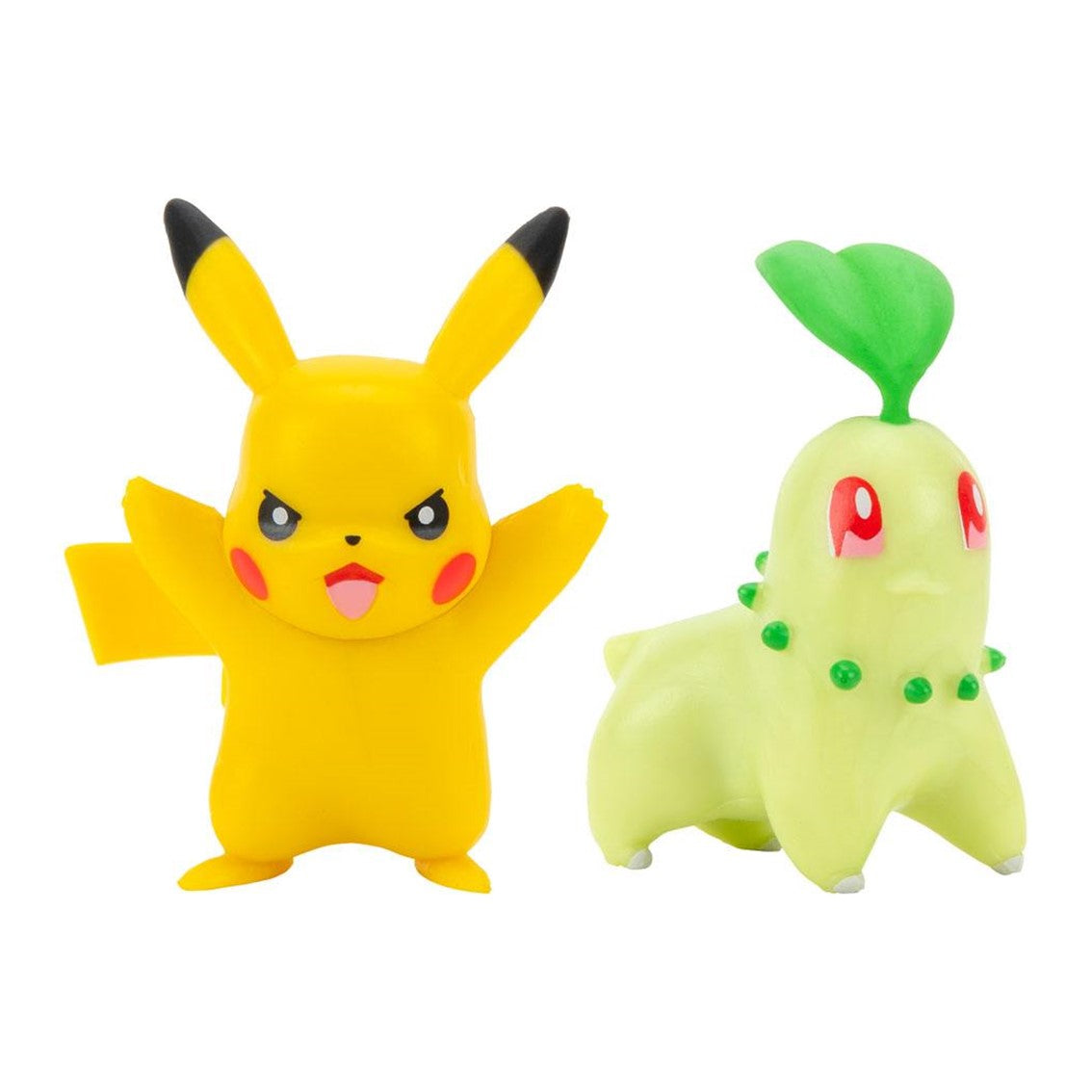 Pack de 2 figuras jazwares pokemon batalla chikorita & pikachu n.9 5 cm