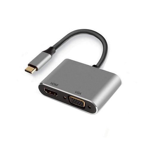 Adaptador ewent usb tipo c a hdmi 4k  y vga 15cm - macho -  hembra