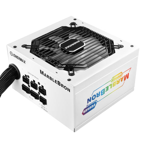 Fuente alimentacion enermax marblebron rgb gaming atx 850w blanca