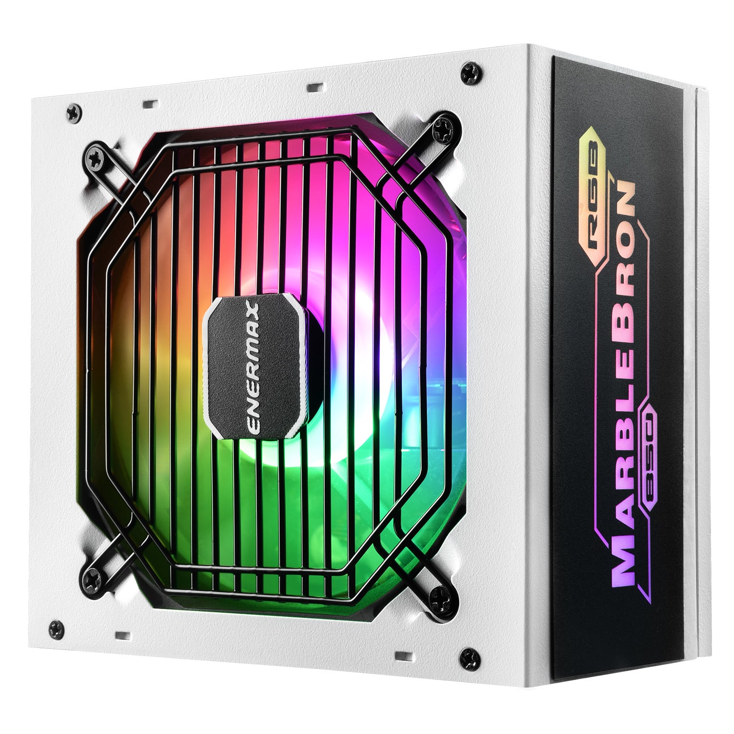 Fuente alimentacion enermax marblebron rgb gaming atx 850w blanca