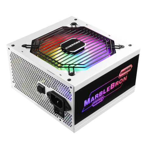 Fuente alimentacion enermax marblebron rgb gaming atx 850w blanca