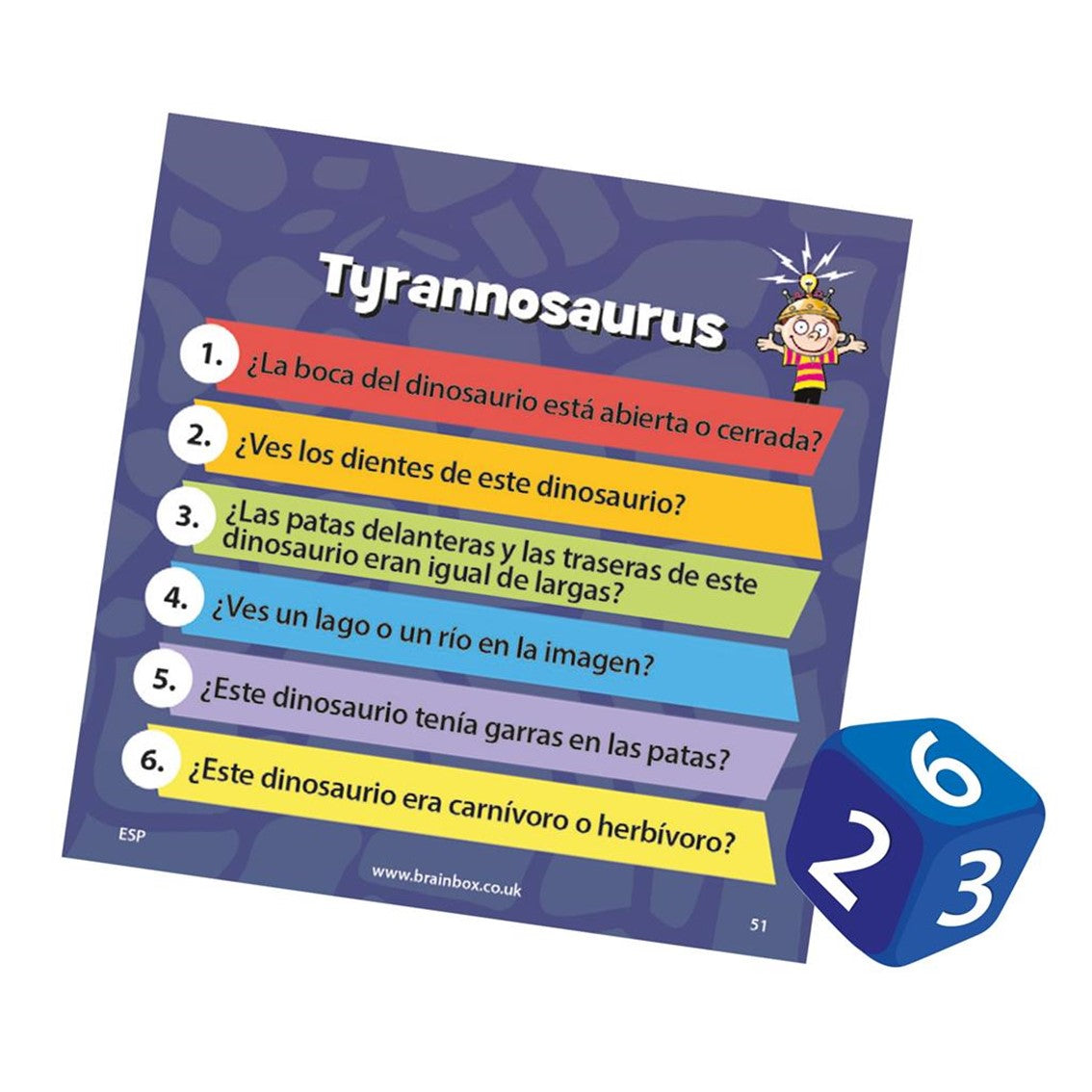 Juego de mesa brainbox dinosaurios pegi 5