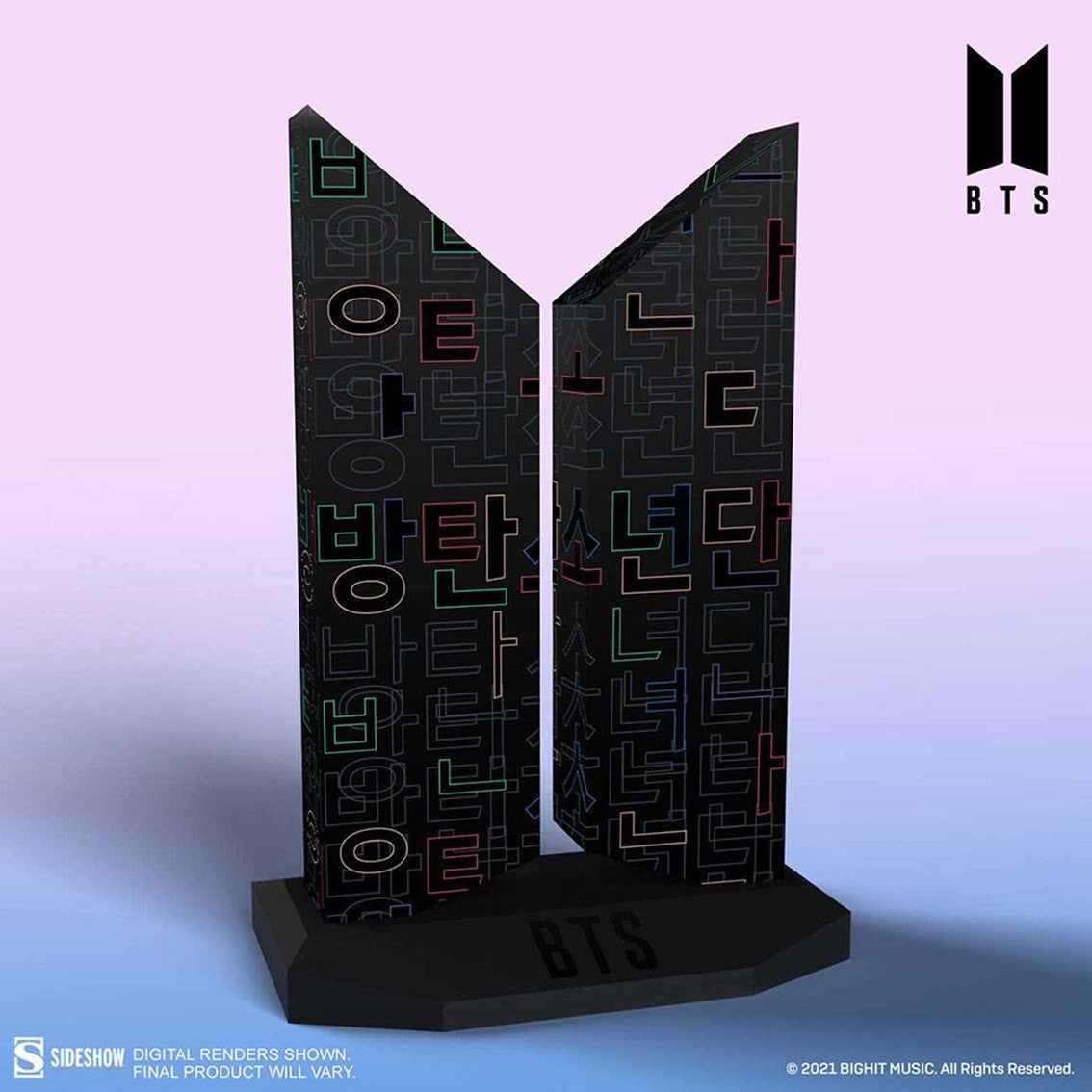 Estatua premium sideshow bts logo hangeul edition 18 cm