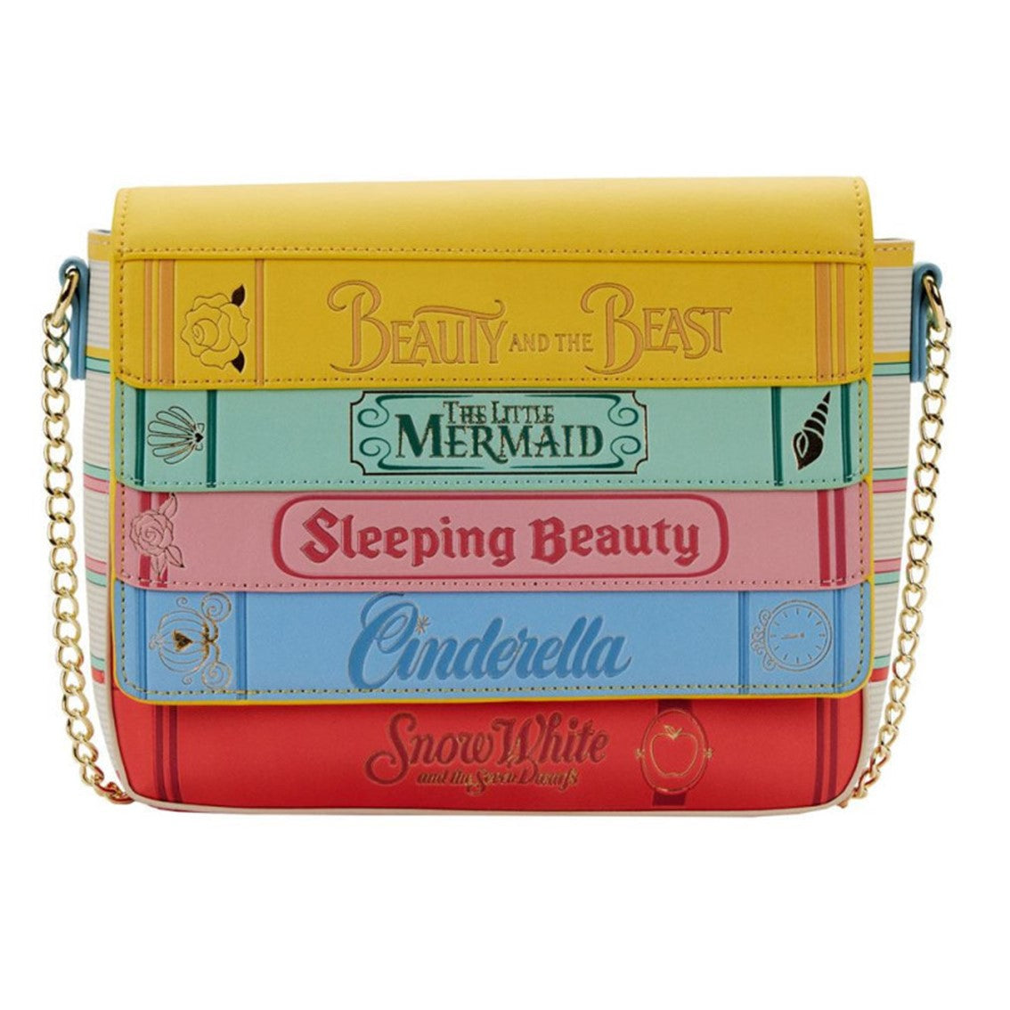 Bandolera loungefly disney libros clásicos de las princesa