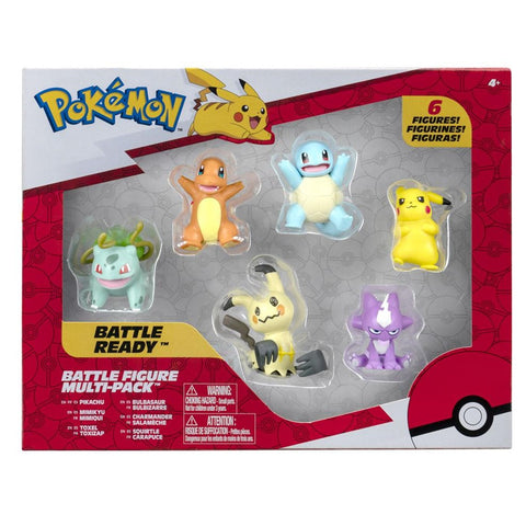 Pack de 6 figuras jazwares pokemon batalla surtido