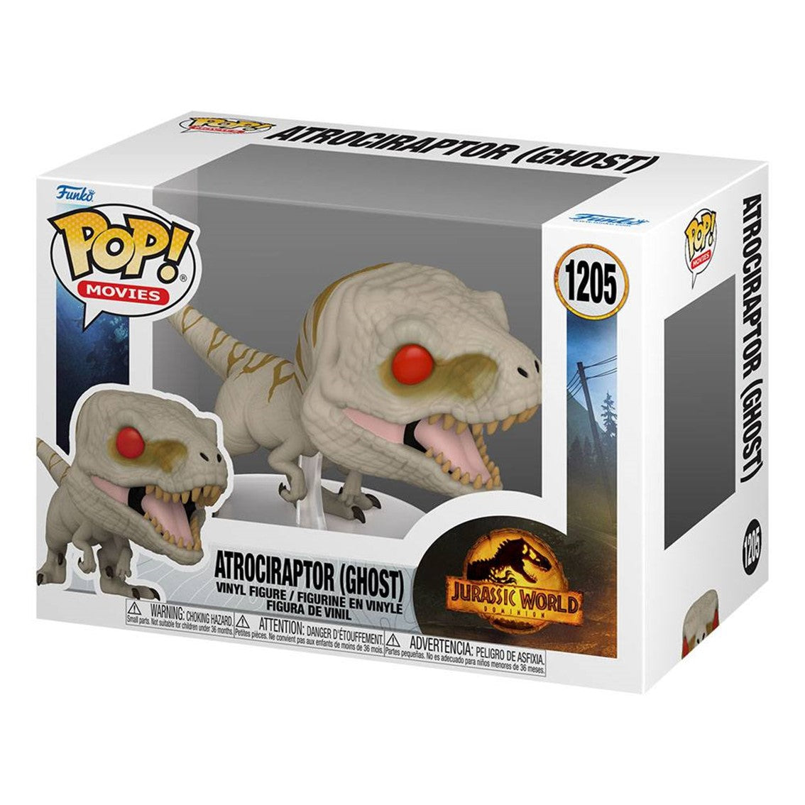 Funko pop cine jurassic park jurassic world 3 atrociraptor (ghost)