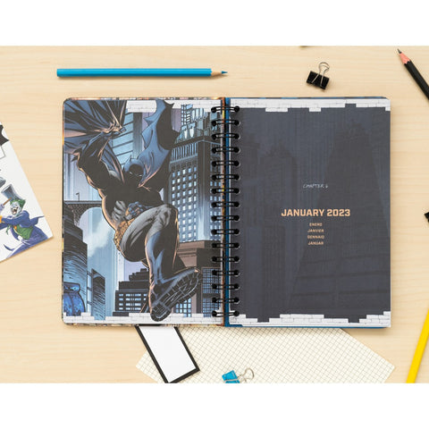 Agenda escolar a5 2022 - 2023 12 meses dc comics batman