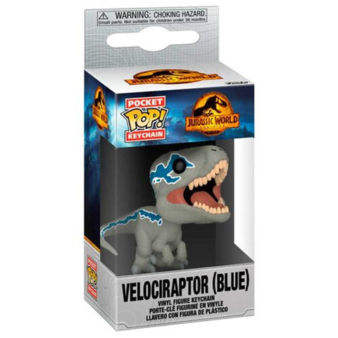 Funko pop keychain llavero jurassic park world velociraptor blue 55299