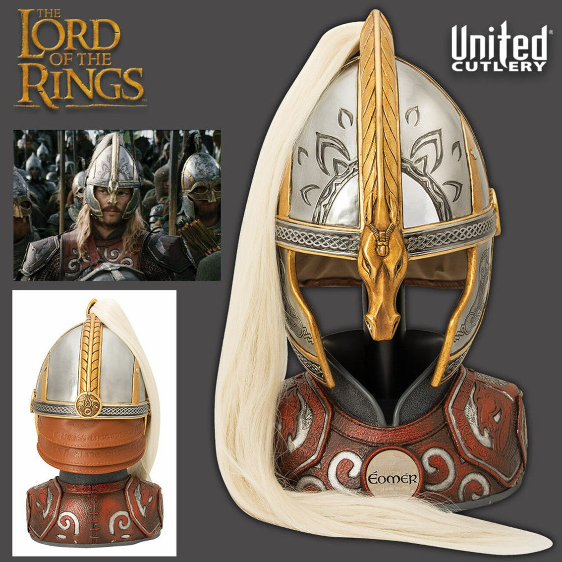 Réplica united cutlery el señor de los anillos casco de éomer