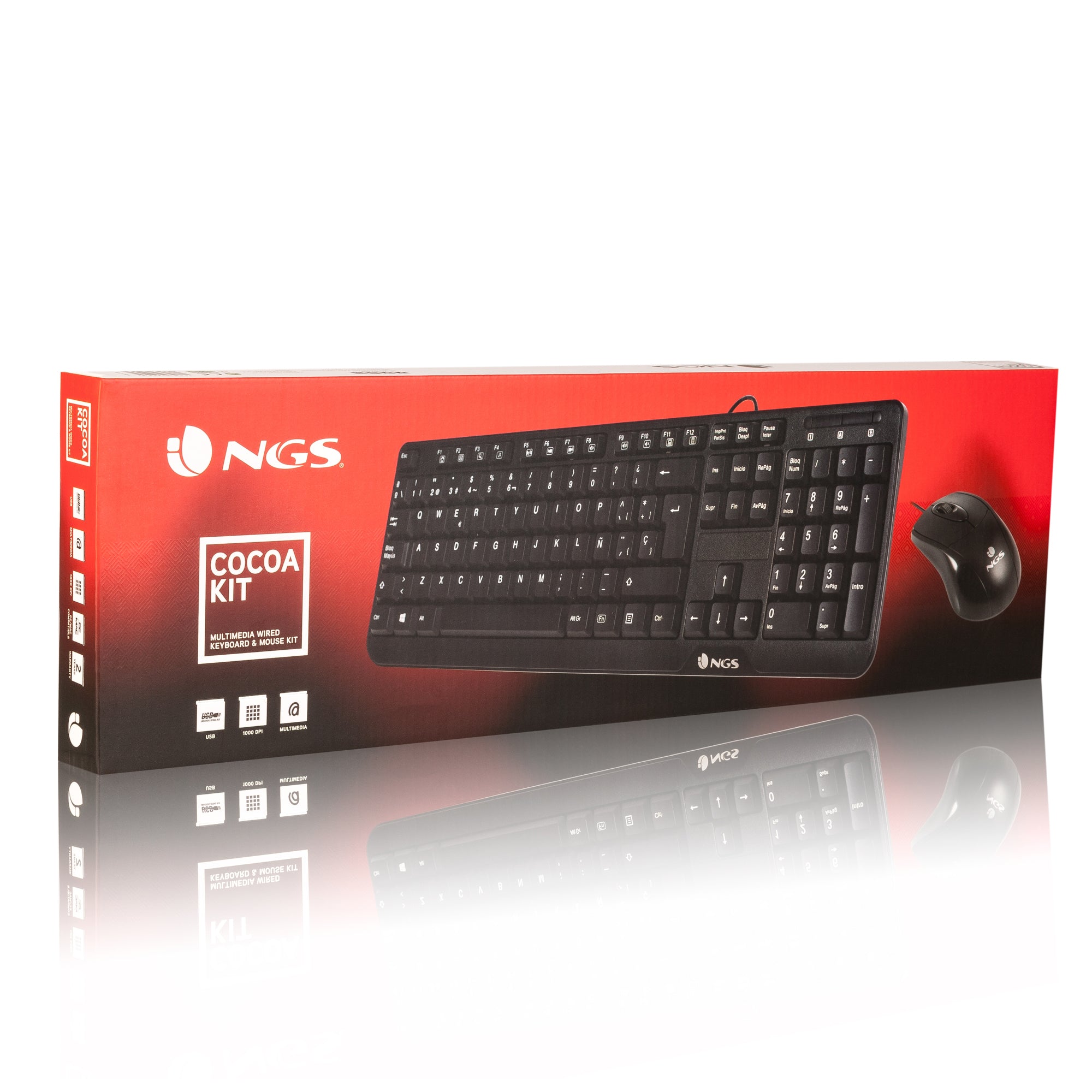 Kit teclado + mouse raton ngs cocoa usb