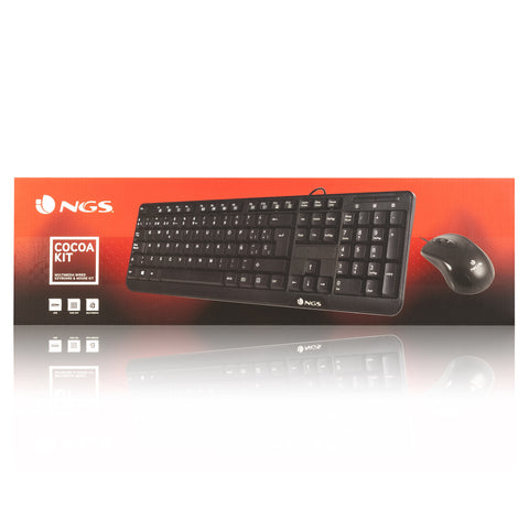 Kit teclado + mouse raton ngs cocoa usb