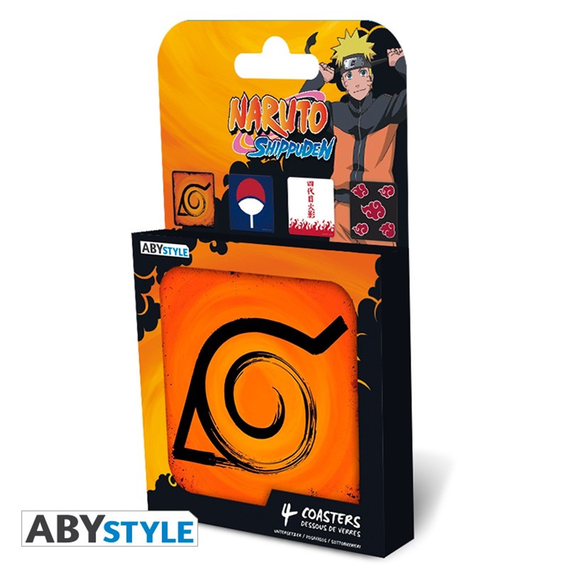 Set 4 posavasos naruto shippuden -  emblemas