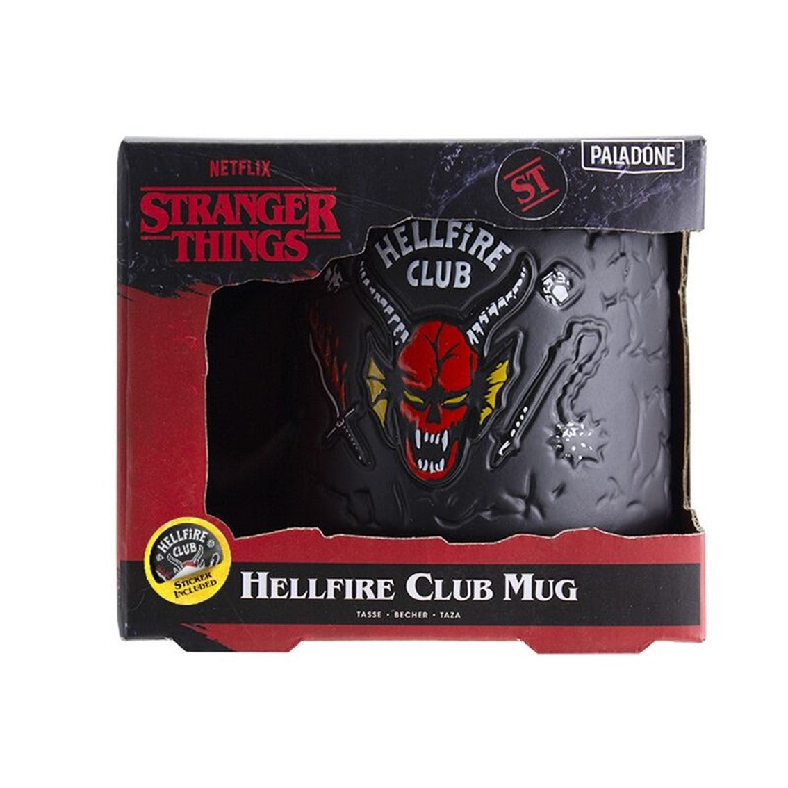 Taza con relieve paladone stranger things hellfire club