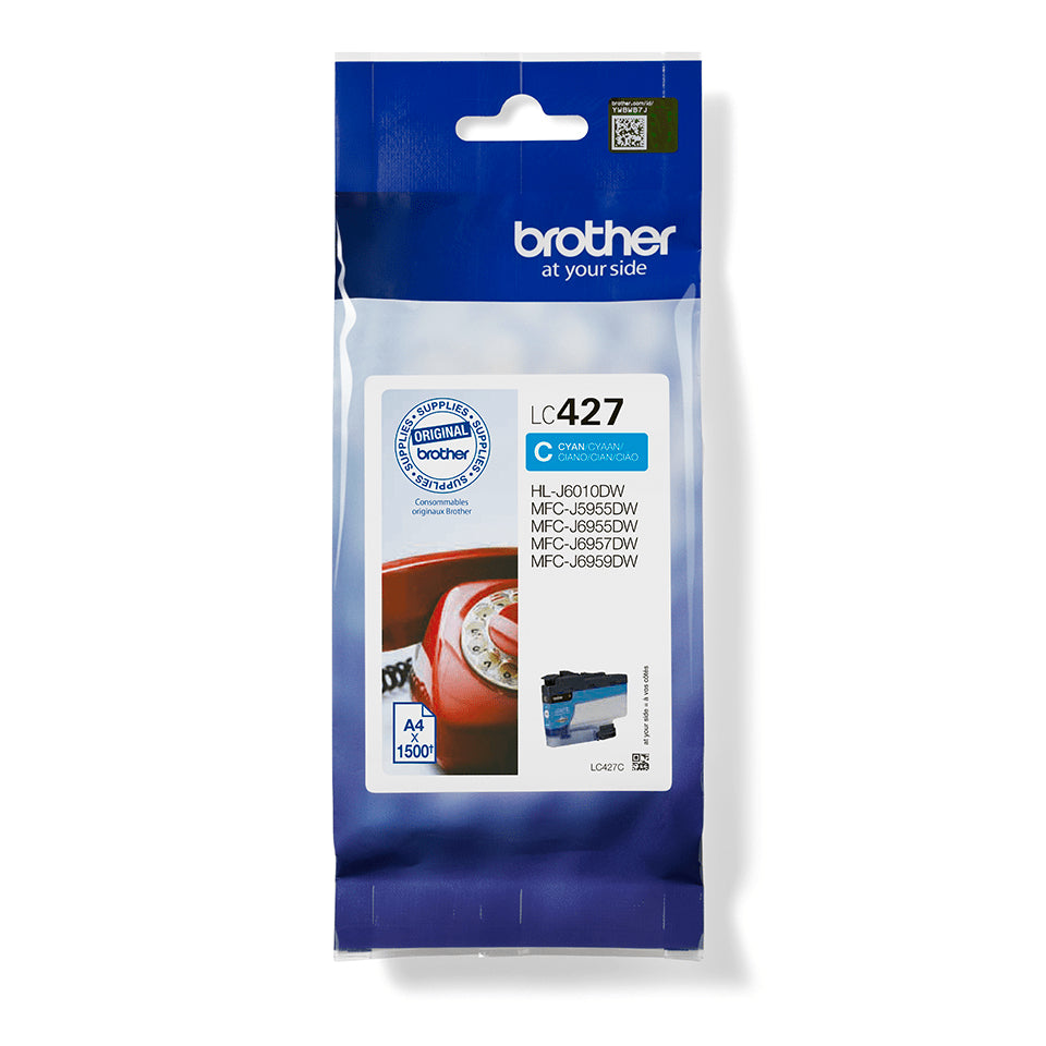 Cartucho tinta brother lc427c cian 1500 paginas