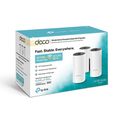 Wifi mesh tp - link deco p9 ac1200 + powerline av1000 pack 3 unidades