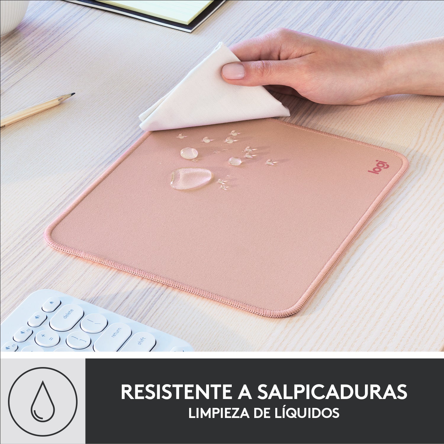 Alfombrilla logitech desk mat studio series rosa oscuro