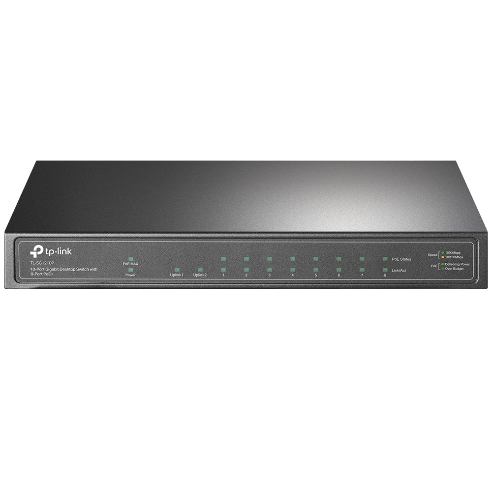 Switch 10 puertos tp - link tl - sg1210p 10 - 100 - 1000 8 puertos poe+ 1 puerto sfp