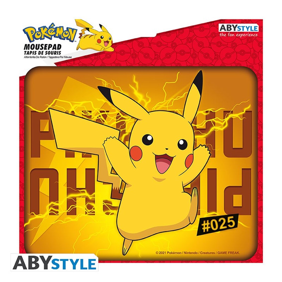 Alfombrilla abystyle pokemon -  pikachu #025