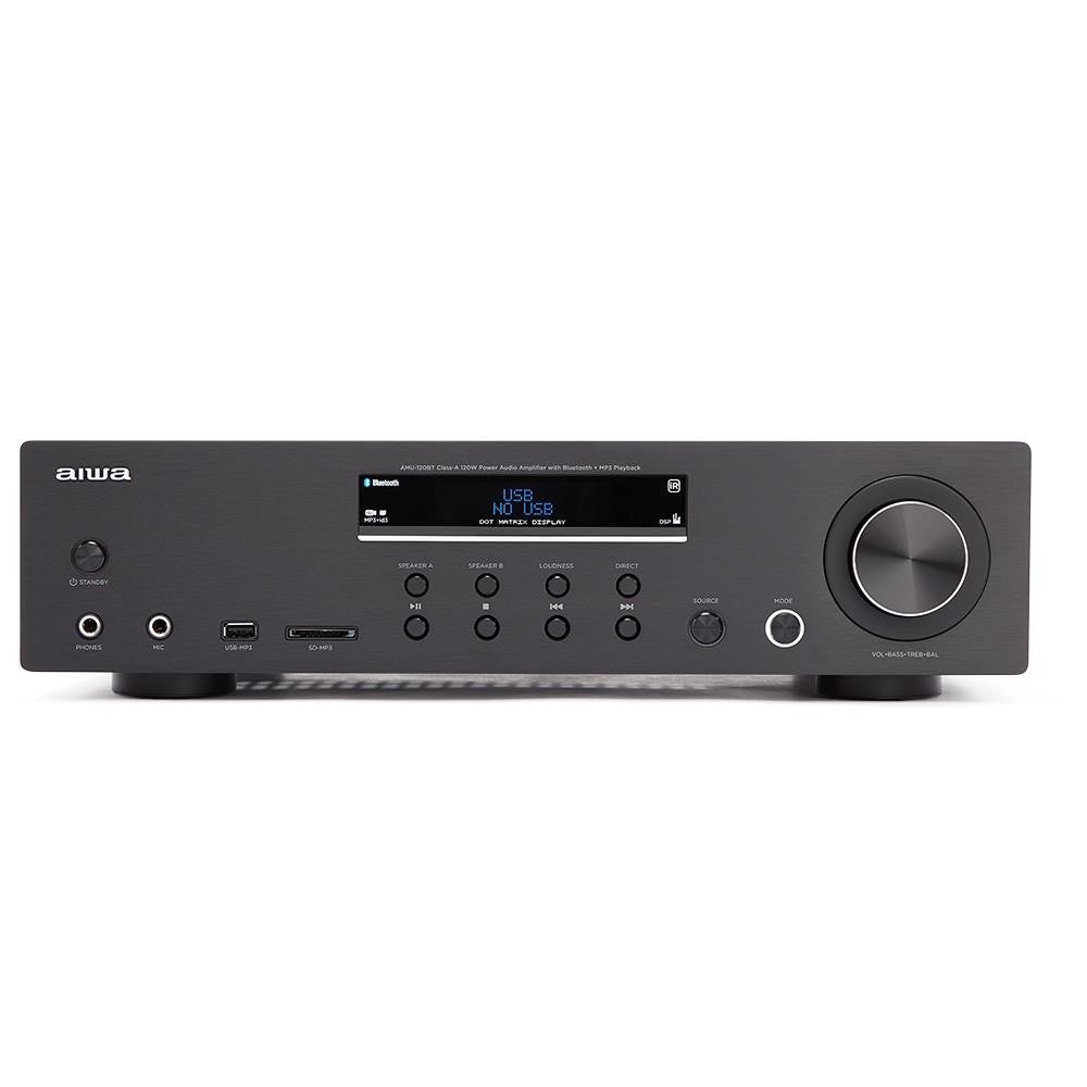 Amplificador estereo aiwa amu - 120btbk 120w negro