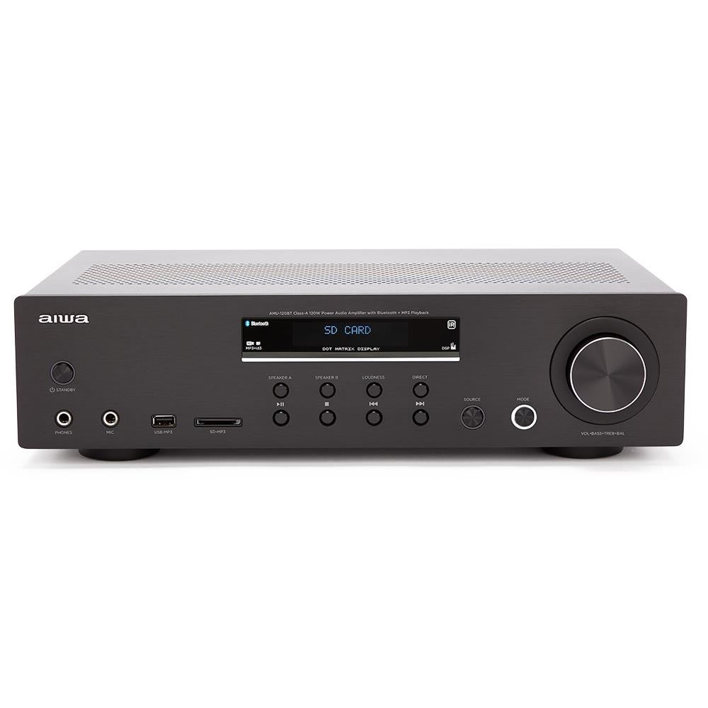 Amplificador estereo aiwa amu - 120btbk 120w negro