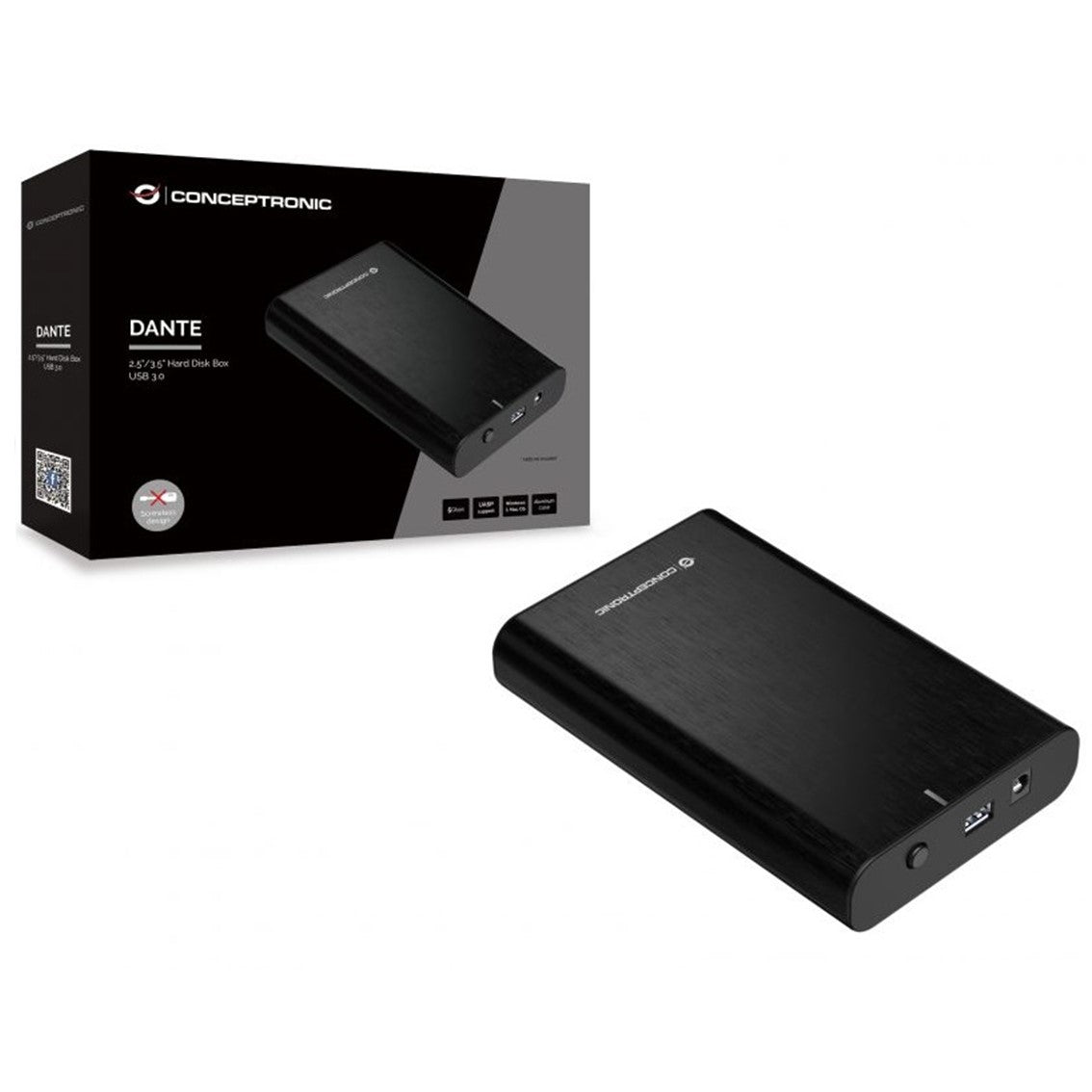 Caja externa conceptronic hd usb 3.0 sata aluminio sin tornillos dante02b