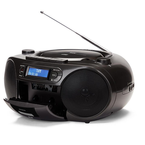 Radio cd - cassette portatil aiwa bbtc - 660 4w rms usb bluetooth negro