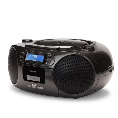 Radio cd - cassette portatil aiwa bbtc - 660 4w rms usb bluetooth negro