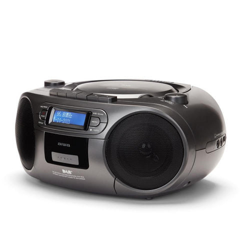 Radio cd - cassette portatil aiwa bbtc - 660 4w rms usb bluetooth gris