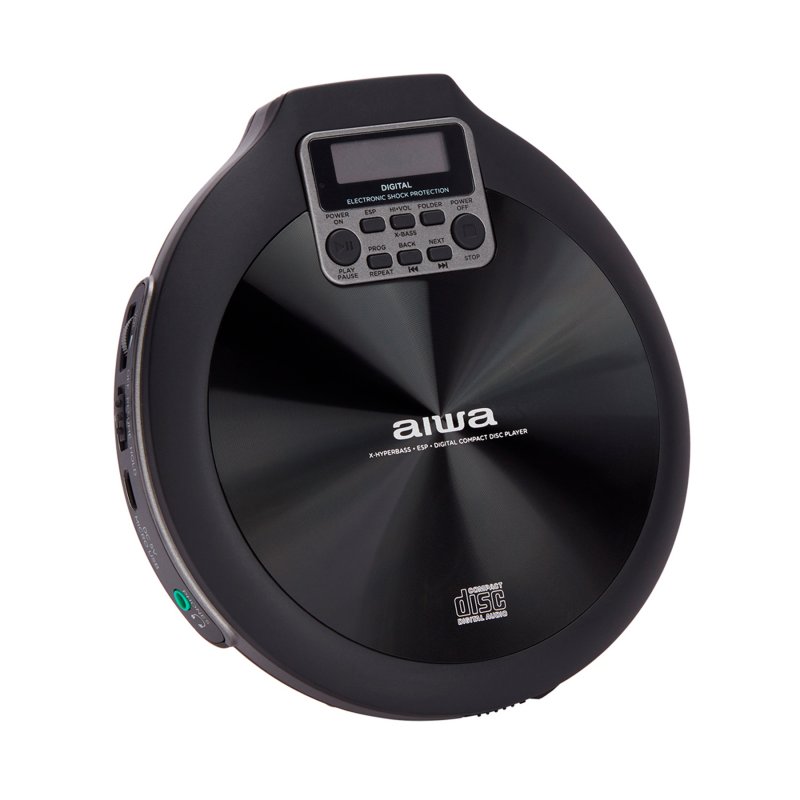 Reproductor cd - mp3 portatil aiwa walk negro