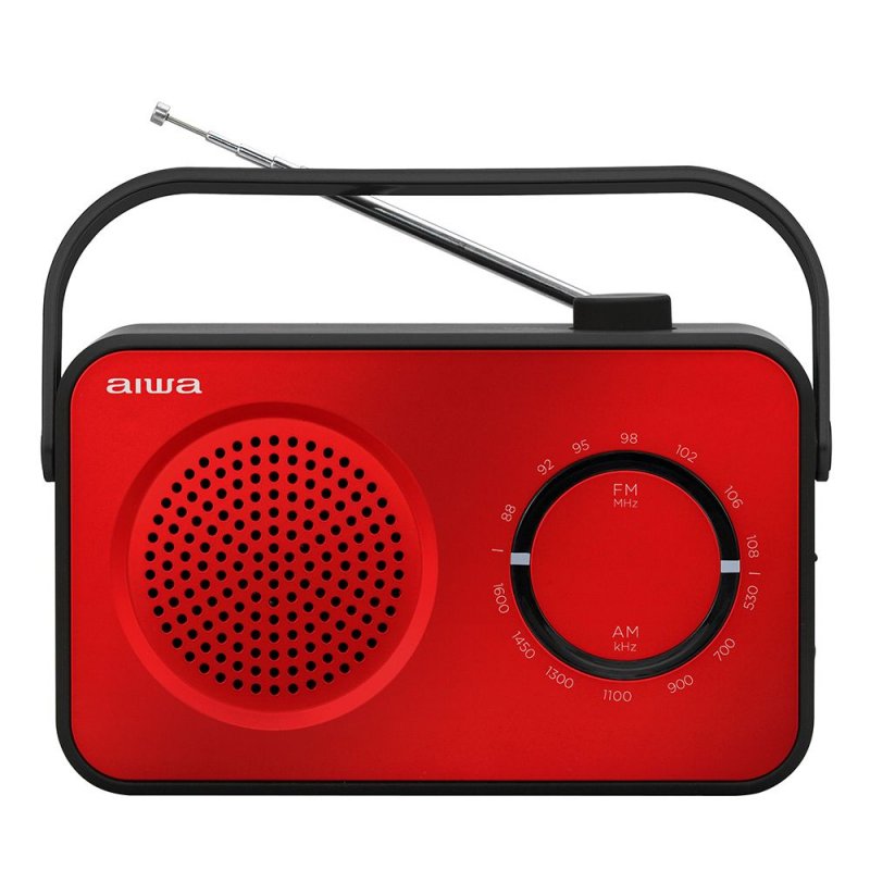 Radio analogica aiwa r - 190 am - fm rojo