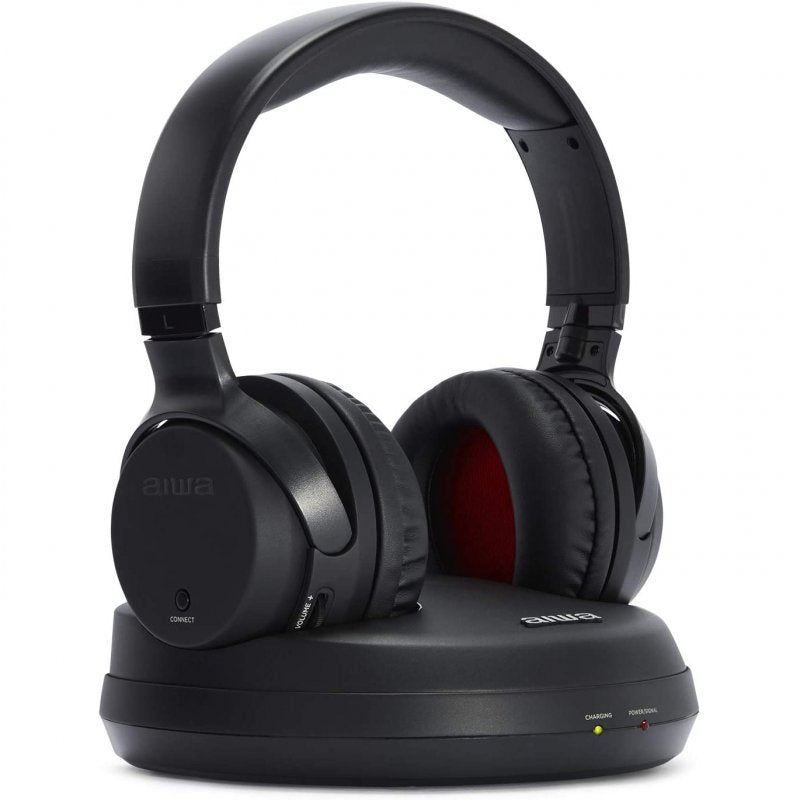 Auriculares inalambricos aiwa whf - 880 negro + base de carga