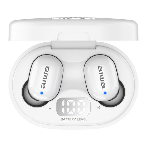 Auriculares inalambricos aiwa ebtw - 150 bluetooth blanco + estuche de carga