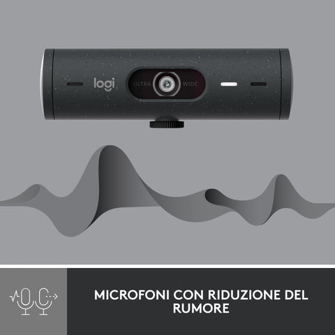 Webcam logitech brio 500 grafito full hd -  usb tipo c