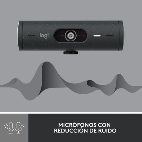 Webcam logitech brio 500 grafito full hd -  usb tipo c