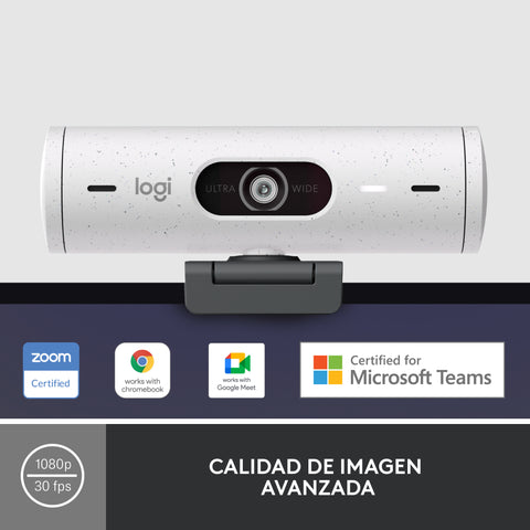 Webcam logitech brio 500 blanco crudo full hd -  usb tipo c