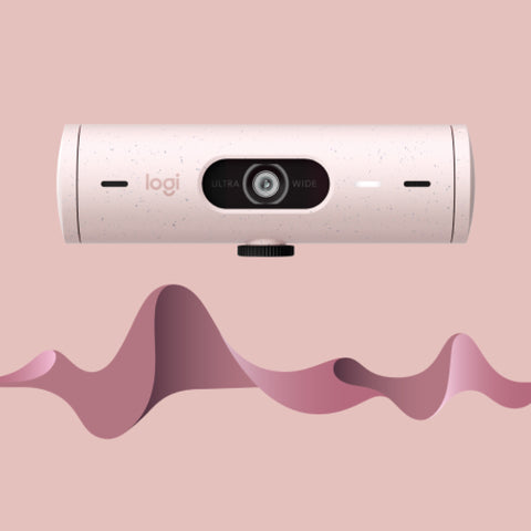 Webcam logitech brio 500 rosa full hd -  usb tipo c