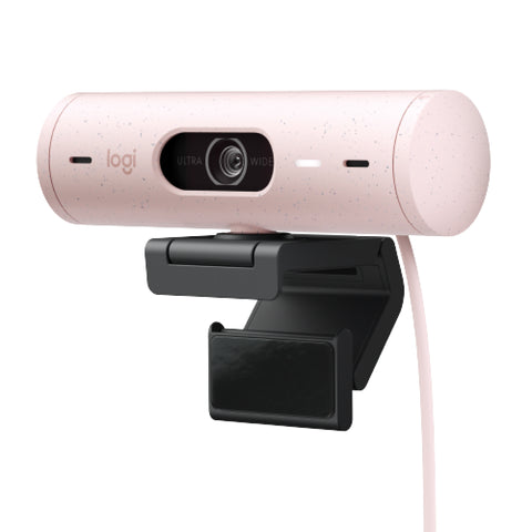 Webcam logitech brio 500 rosa full hd -  usb tipo c