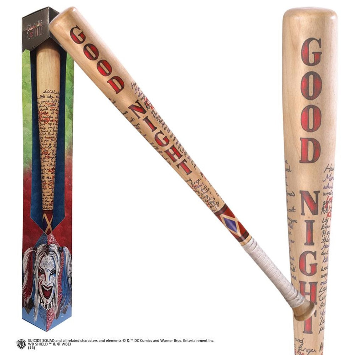 Réplica the noble collection escuadrón suicida bate de beisbol de harley quinn good night 80 cm