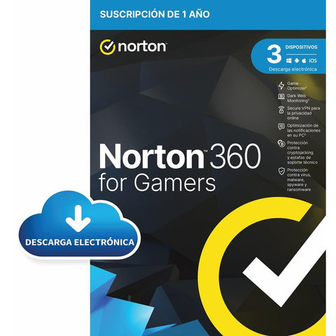 Antivirus norton 360 for gamers 50gb español 1 usuario 3 dispositivos 1 año esd electronica drmkey