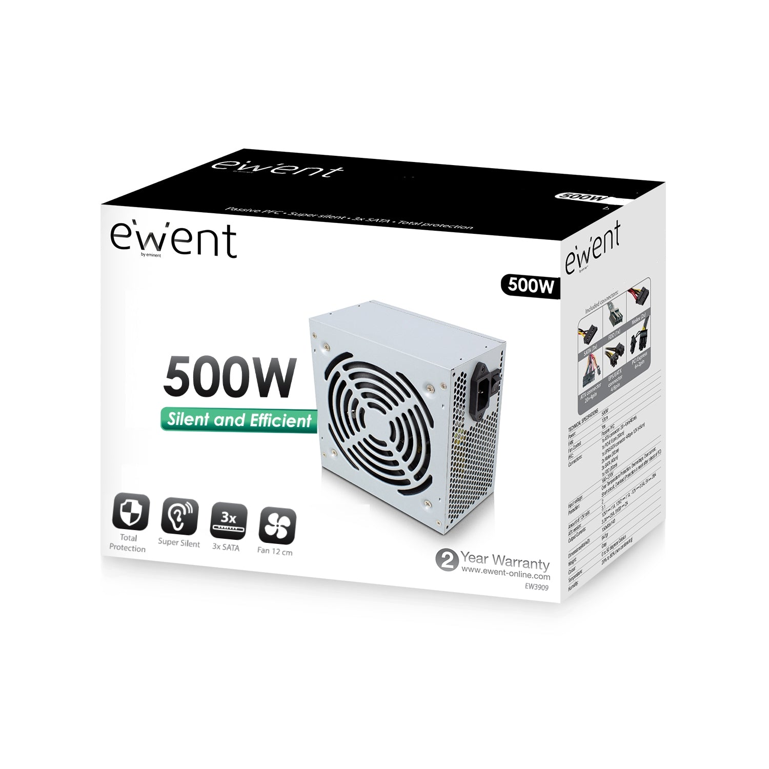 Fuente alimentacion ewent ew3909 atx 500w